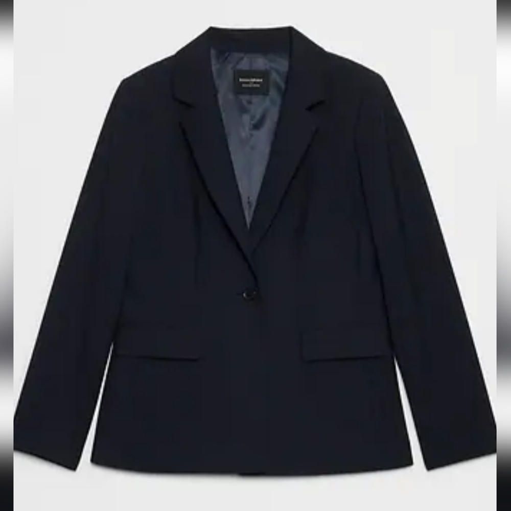 Banana Republic Sculpted Stretch Black Blazer Women's Size 8P